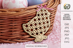 Easter Rattan Ornament Laser Cut. Chick SVG Product Image 1