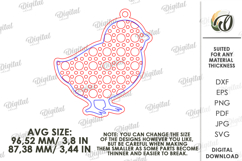 Easter Rattan Ornament Laser Cut. Chick SVG Product Image 2