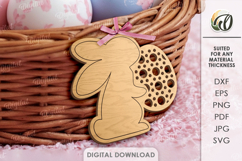 Easter Rattan Ornament Laser Cut. Easter Bunny SVG Product Image 1