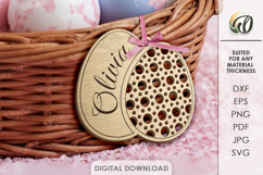 Easter Rattan Ornament Laser Cut. Easter Egg SVG Product Image 1