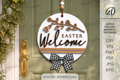 3D Easter Round Signs Bundle Laser Cut. Door Sign SVG Product Image 7