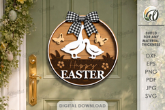 3D Easter Round Signs Bundle Laser Cut. Door Sign SVG Product Image 8