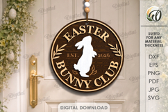 3D Easter Round Signs Bundle Laser Cut. Door Sign SVG Product Image 9