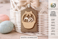 3D Easter Tag Laser Cut. Easter Gift Tag SVG Product Image 1
