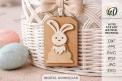 3D Easter Tag Laser Cut. Easter Gift Tag SVG Product Image 1