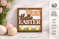 3D Easter Wall Decor Laser Cut. Easter Wall Sign SVG Product Image 1