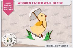 Easter Chick. Easter Wooden Decor Laser Cut. Wall Decor SVG Product Image 1