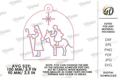 Christmas Embroidery Ornaments Laser Cut. Stitch Pattern SVG Product Image 3