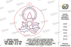 Christmas Embroidery Ornaments Laser Cut. Stitch Pattern SVG Product Image 3