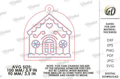 Christmas Embroidery Ornaments Laser Cut. Stitch Pattern SVG Product Image 3
