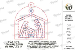 Christmas Embroidery Ornaments Laser Cut. Stitch Pattern SVG Product Image 2