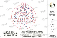 Christmas Embroidery Ornaments Laser Cut. Stitch Pattern SVG Product Image 3