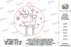 Christmas Embroidery Ornaments Laser Cut. Stitch Pattern SVG Product Image 3