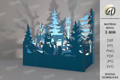 Wooden Christmas Lamp Laser Cut. Christmas Lamp SVG Product Image 1