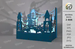Wooden Christmas Lamp Laser Cut. Christmas Lamp SVG Product Image 1