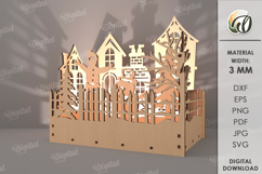Wooden Christmas Lamps Bundle Lasercut. Christmas Lamps SVG Product Image 4