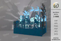 Wooden Christmas Lamp Laser Cut. Christmas Lamp SVG Product Image 1