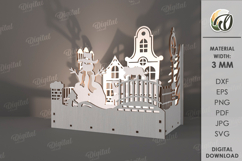 Wooden Christmas Lamp Laser Cut. Christmas Lamp SVG Product Image 1