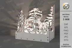 Wooden Christmas Lamp Laser Cut. Christmas Lamp SVG Product Image 1