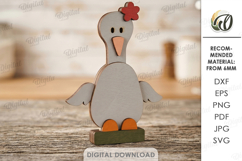 Farm Animal Stand Laser Cut. Stand Decor. Goose SVG Product Image 1
