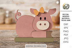 Farm Animals Stands Bundle Laser Cut. Stand Decor SVG Product Image 11