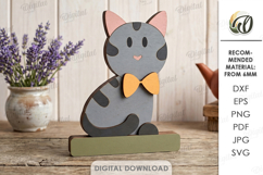 Farm Animal Stand Laser Cut. Stand Decor. Cat SVG Product Image 1