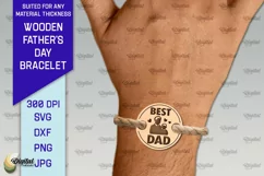 Wooden Father's Day Bracelet Laser Cut. Father Gift SVG Product Image 1