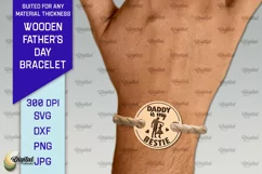 Wooden Father's Day Bracelet Laser Cut. Father Gift SVG Product Image 1