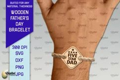 Wooden Father's Day Bracelet Laser Cut. Father Gift SVG Product Image 1