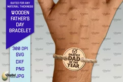 Wooden Father's Day Bracelet Laser Cut. Father Gift SVG Product Image 1