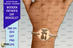 Wooden Father's Day Bracelet Laser Cut. Father Gift SVG Product Image 1