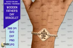Wooden Father's Day Bracelet Laser Cut. Father Gift SVG Product Image 1