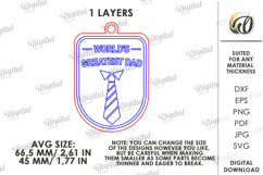 Father's Day Keychain Laser Cut. Keyring SVG. Dad keyring Product Image 2