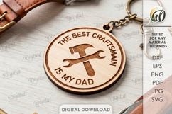 Father's Day quote Keychains Bundle Laser Cut. Keyring SVG Product Image 7