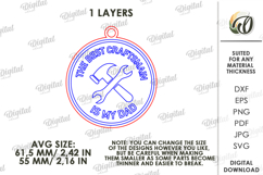 Father's Day Keychain Laser Cut. Keyring SVG. Dad keyring Product Image 2