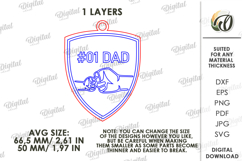 Father's Day Keychain Laser Cut. Keyring SVG. #1 Dad keyring Product Image 2