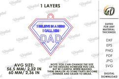 Father's Day Keychain Laser Cut. Keyring SVG. Dad key ring Product Image 2