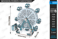 Wooden Ferris Wheel Model Laser Cut| Mini Ferris Wheel |Xmas Product Image 5