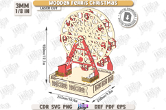 Mini Ferris Wheel Model Laser Cut|Christmas Decorations SVG Product Image 7