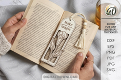 Floral Bookmarks Bundle Lasercut. Boho Engraved Bookmark SVG Product Image 6
