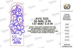 Floral Bookmark Laser Cut. Boho Engraved Bookmark SVG Product Image 2