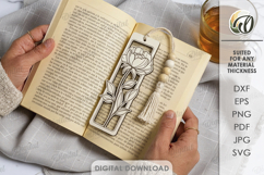 Floral Bookmark Laser Cut. Boho Engraved Bookmark SVG Product Image 1