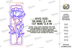 Floral Bookmark Laser Cut. Boho Engraved Bookmark SVG Product Image 2