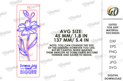 Floral Bookmark Laser Cut. Boho Engraved Bookmark SVG Product Image 2