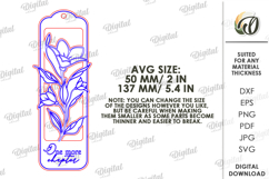 Floral Bookmark Laser Cut. Boho Engraved Bookmark SVG Product Image 2