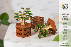 Wooden Floral Box Laser Cut. Storage Box With Plant SVG Product Image 1