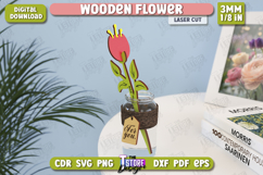 3D Wooden Flowers Laser Cut Bundle, Flower Bouquet for Mom Product Image 3