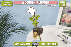 3D Wooden Flowers Laser Cut Bundle, Flower Bouquet for Mom Product Image 12