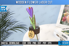 Wooden Flowers Laser Cut Bundle, Flower Bouquet for Mom SVG Product Image 12