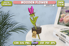3D Wooden Flowers Laser Cut Bundle, Flower Bouquet for Mom Product Image 4